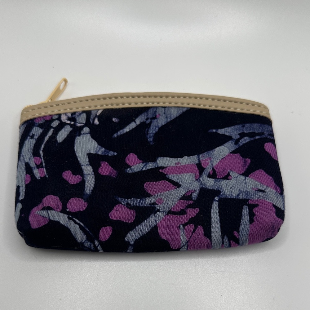 Source Unknown Black And Purple Patterned Pouch - image 2